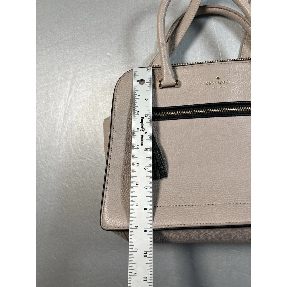 Kate Spade Kalen WKRU4074 Beige Pebbled Leather Satchel With Tassel Detail - Picture 11 of 11